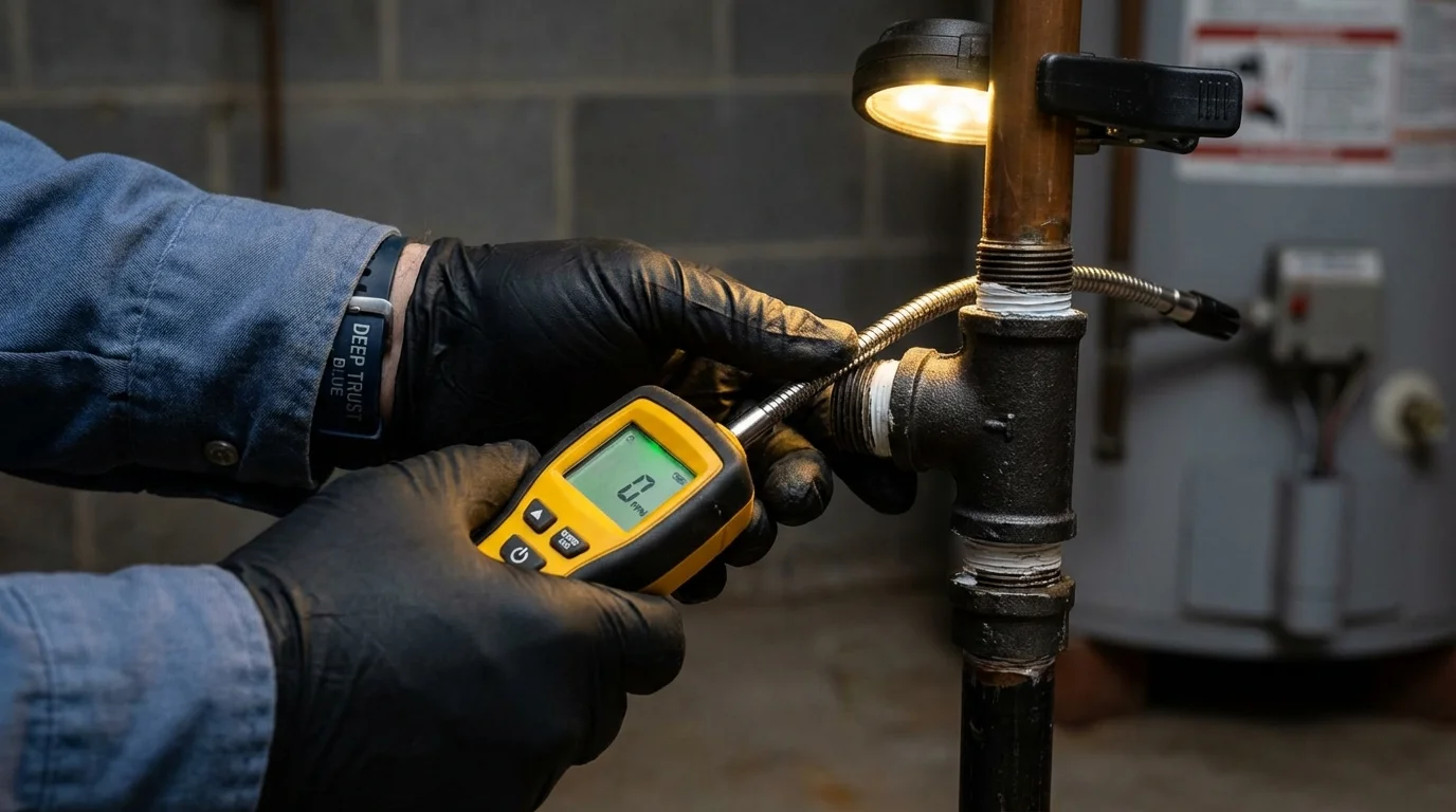 Gas leak detection with electronic sniffer by Johns Plumbing LLC in Big Spring