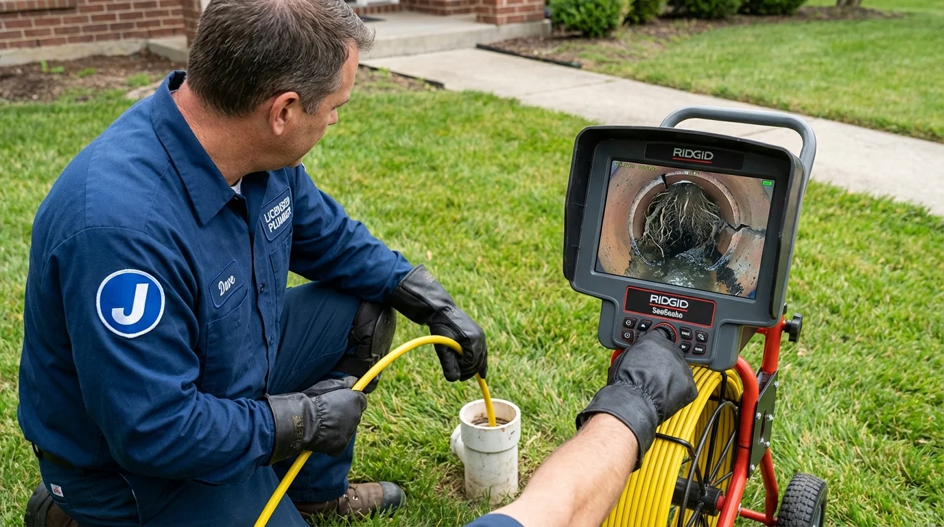 Sewer camera inspection being performed by Johns Plumbing LLC in Big Spring